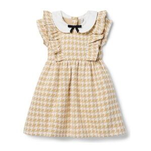 Janie and Jack Tan Houndstooth Dress size 3